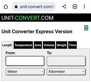 Quick, free, online unit converter that converts common units of measurement, along with 77 other converters covering an assortment of units. The site also includes a predictive tool that suggests possible conversions based on input, allowing for easier navigation while learning more about various unit systems - unit-convert.com