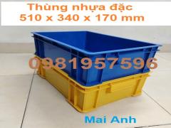 Khay nhựa đặc B4, thùng nhựa 510 x 340 x 170 mm chất lượng cao