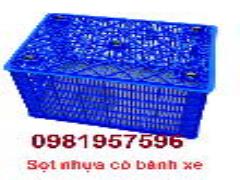 Sọt nhựa, sọt nhựa có bánh xe, sóng nhựa hở có bánh xe, sọt nhựa lớn có bánh xe