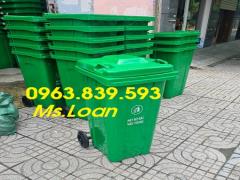 Bán thùng rác hdpe 120lit màu xanh lá đựng rác sinh hoạt / 0963.839.593 Ms.Loan