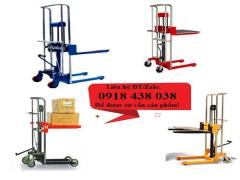 Xe nâng tay cao thép trắng có mặt bàn tải trọng 400kg nâng cao từ 0.85-1.7m