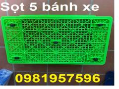 Sọt 5 bánh xe, sọt nhựa đựng hàng, sọt kéo hàng, sọt có bánh xe hàng loại 1