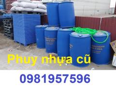 Thùng phuy nhựa, thùng phi nhựa 200l cũ, thùng phi nhựa 220l