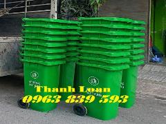 Bán thùng rác hdpe 120lit màu xanh lá đựng rác sinh hoạt / 0963.839.593 Ms.Loan